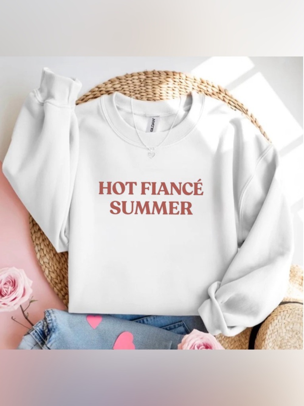 Hot Fiancé Summer Sweatshirt Bride to Be Crewneck